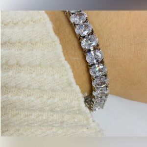 Classic Oval Cut Tennis Bracelet-sterling silver